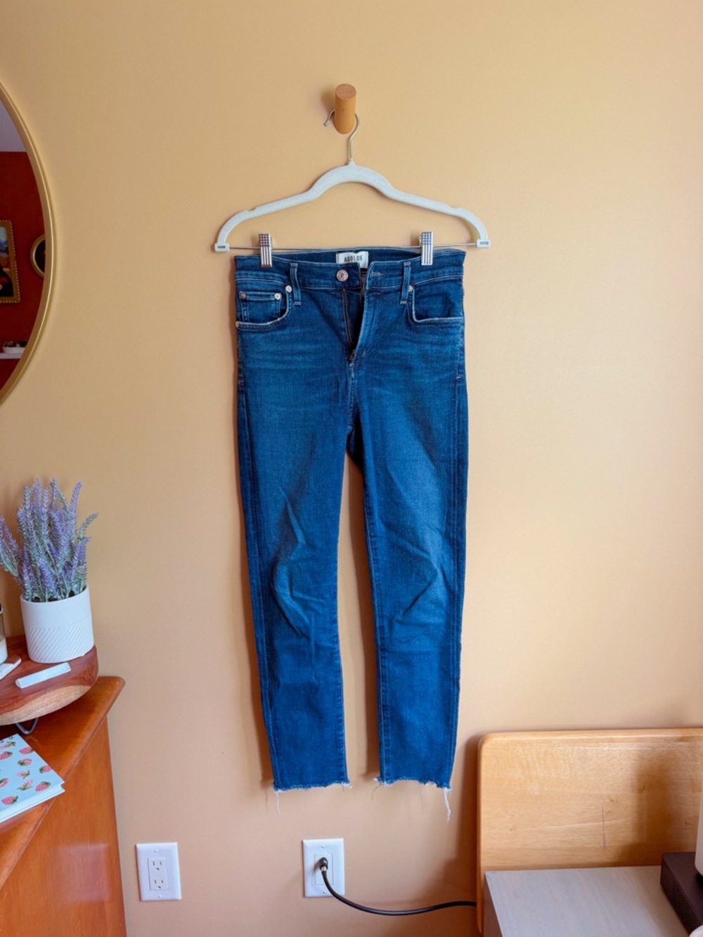 AGOLDE Sophie Crop High Rise Skinny Jeans Dark Wash Size 26